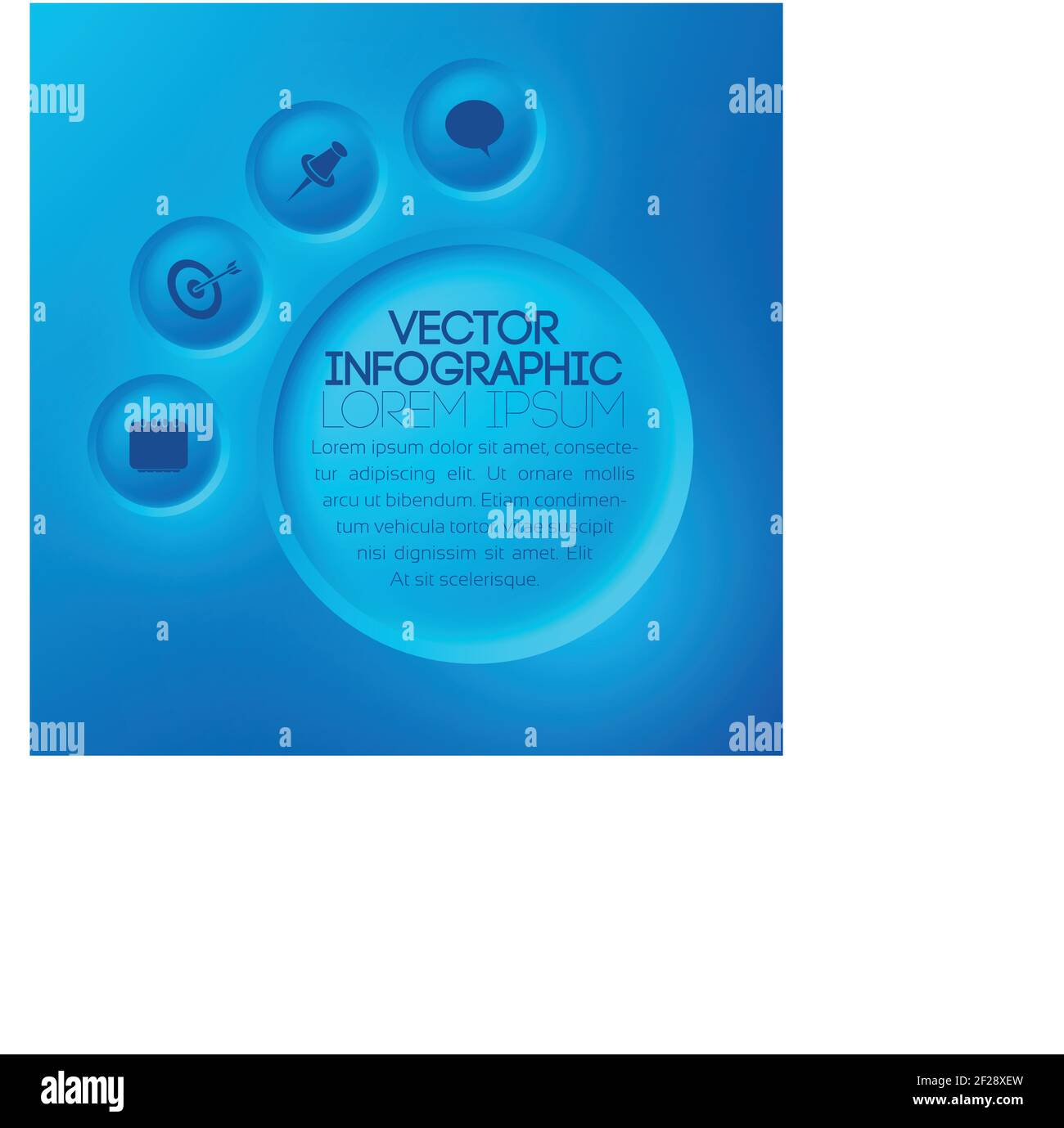 Web abstract infographic template with blue round buttons and business ...