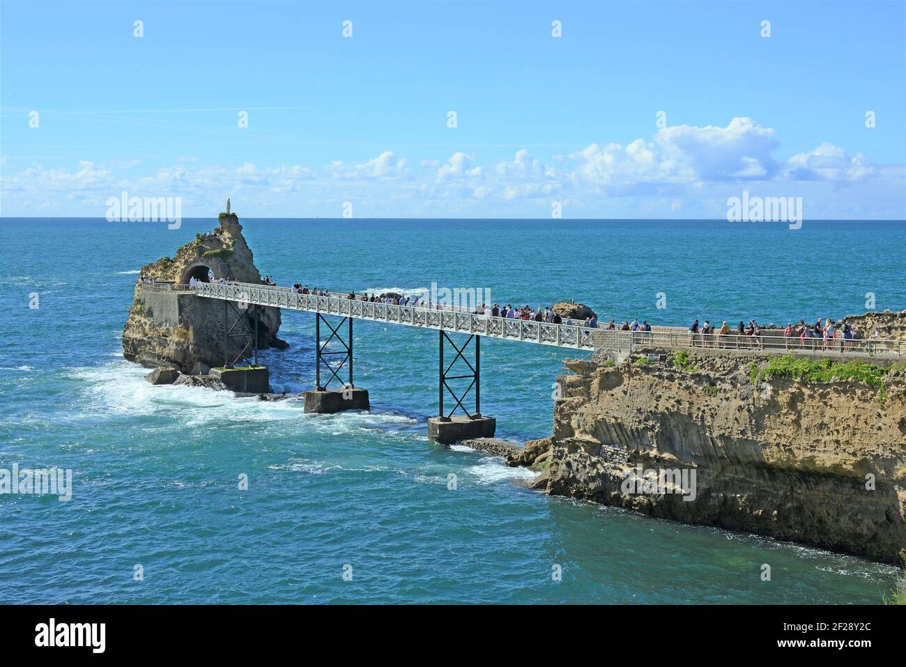 Virgin Rock (Rocher de la Verge), Biarritz (Miarritze), Pyrénées-Atlantiques, Nouvelle-Aquitaine, France Stock Photo
