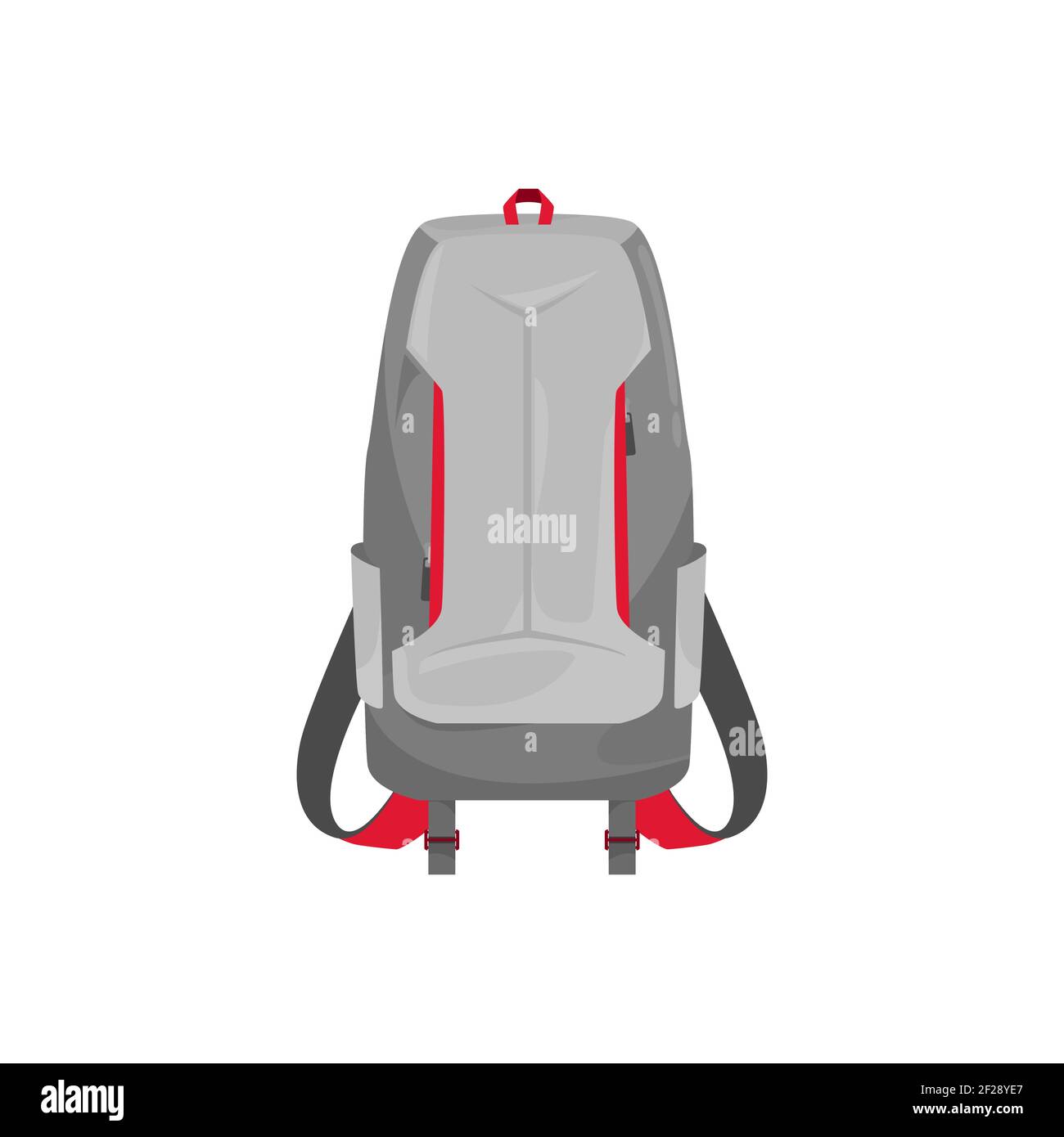Kids schoolbag isolated vector icon, cartoon rucksack of grey color ...
