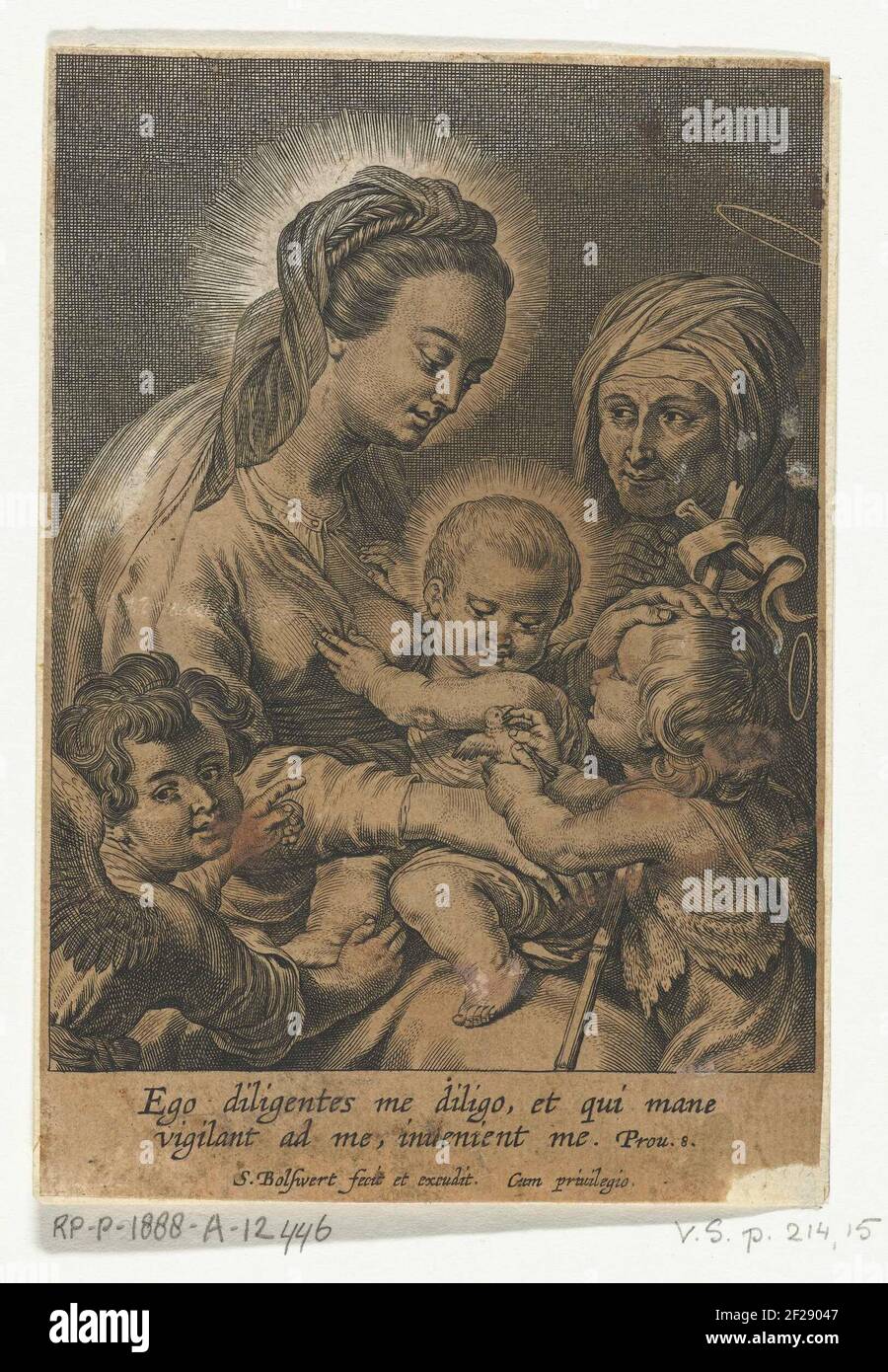 Maria met Kind en Johannes de Doper als kind met Anna; Vélins.Sitting ...