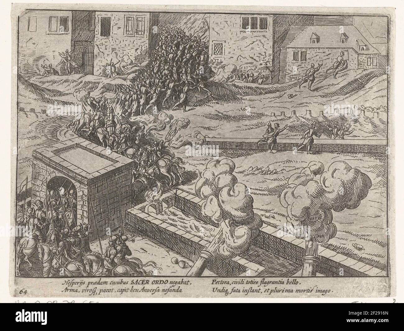 Spanish Furie Shelling of the city, 1576.Spanish Furie in Antwerp, 47