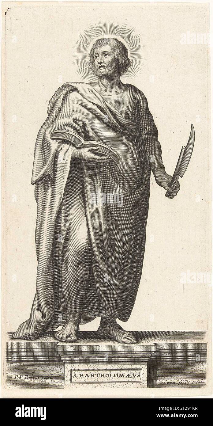 Heilige Bartholomeus; SS Apostolorum Iconen.The print shows the Holy