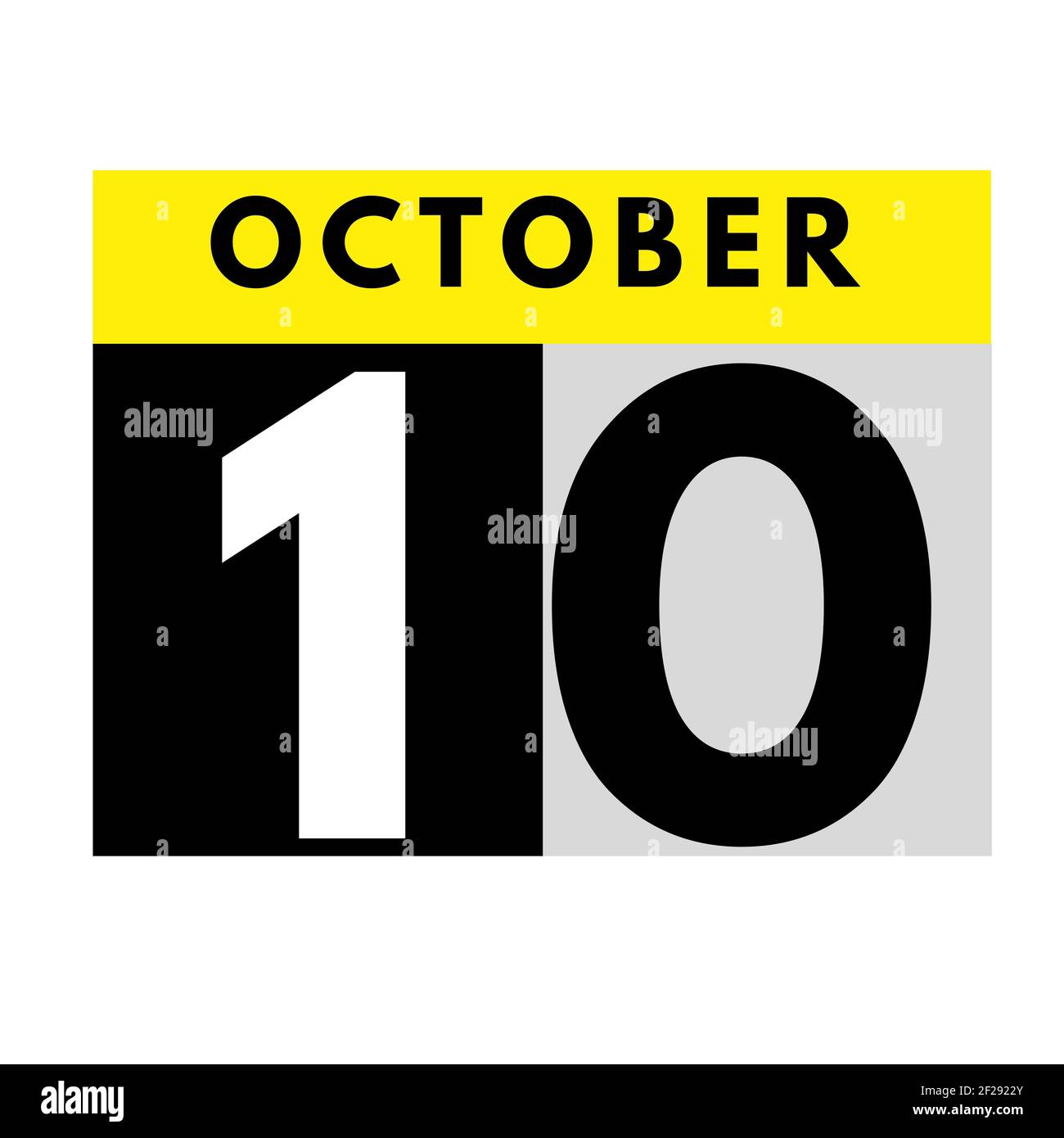 October 10 . flat daily calendar icon .date ,day, month .calendar for
