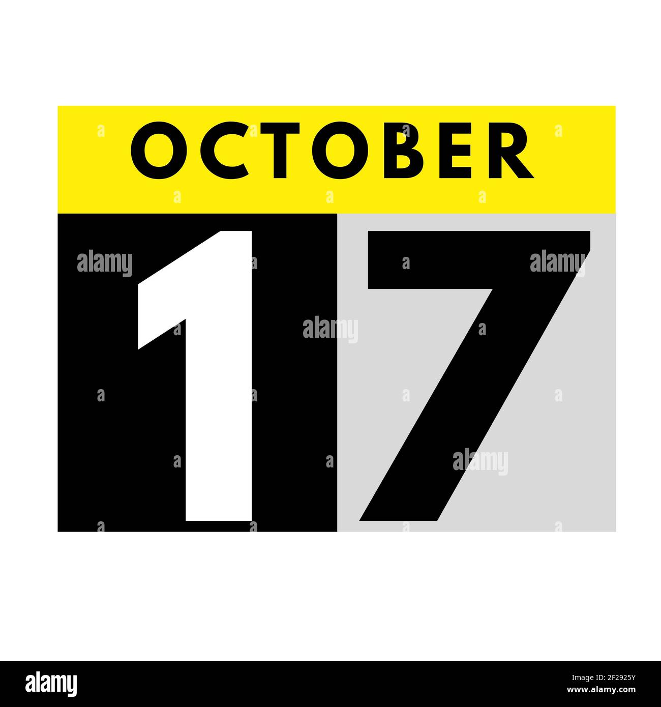 October 17 flat daily calendar icon date day month calendar for 