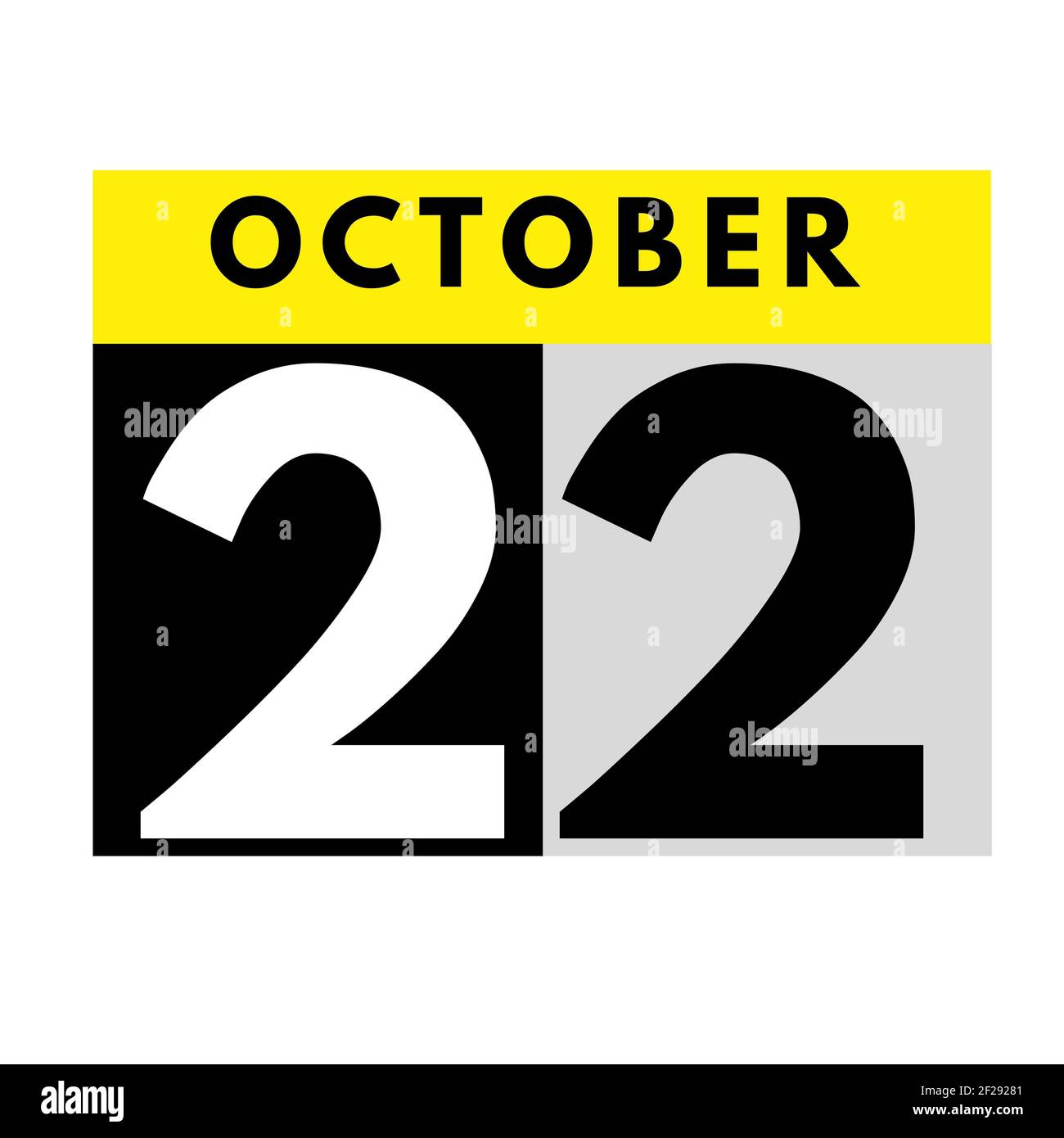 October 22 flat daily calendar icon date day month calendar for
