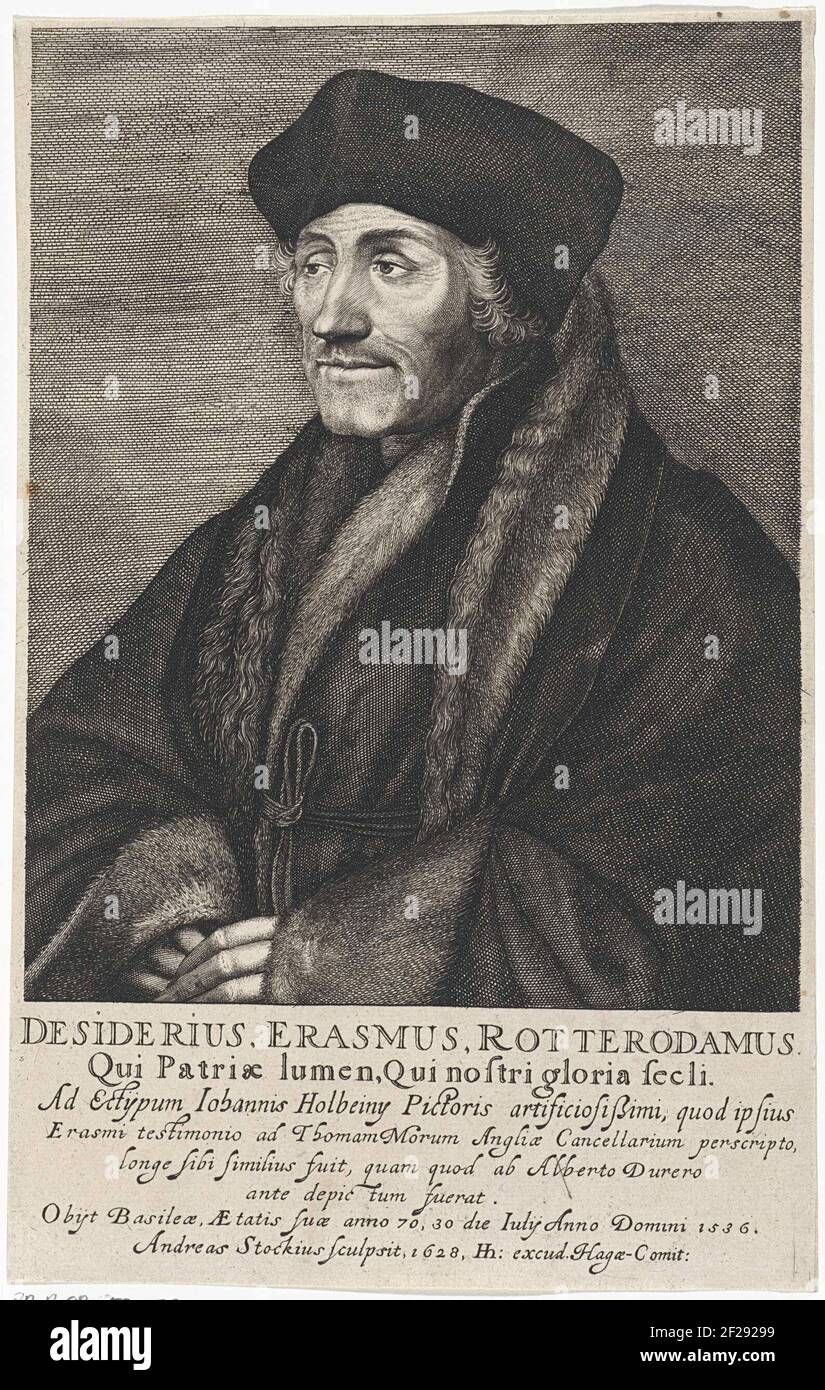 Portret van Desiderius Erasmus.Portrait of Desiderius Erasmus, the