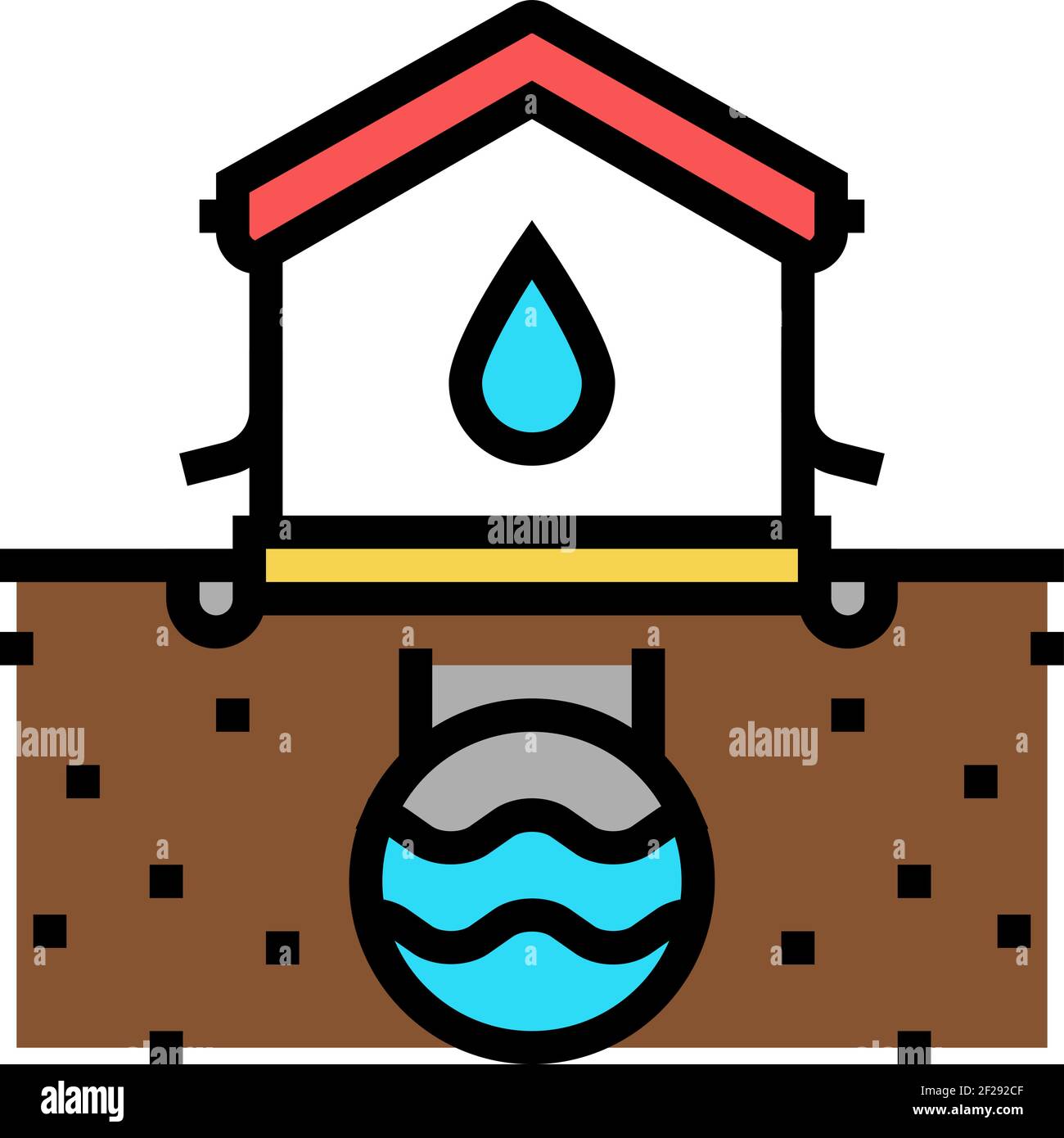 house drainage system color icon vector illustration Stock Vector Image ...
