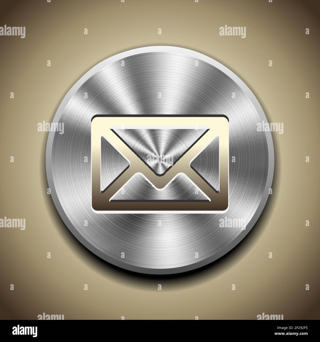 Gold mail icon on button Stock Vector Images Alamy