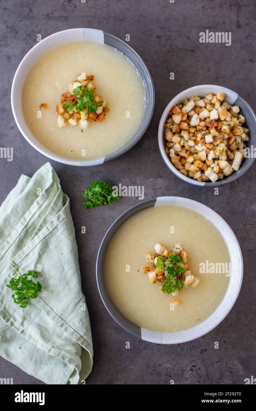 Vegetable cream soup Stock Photo - Alamy