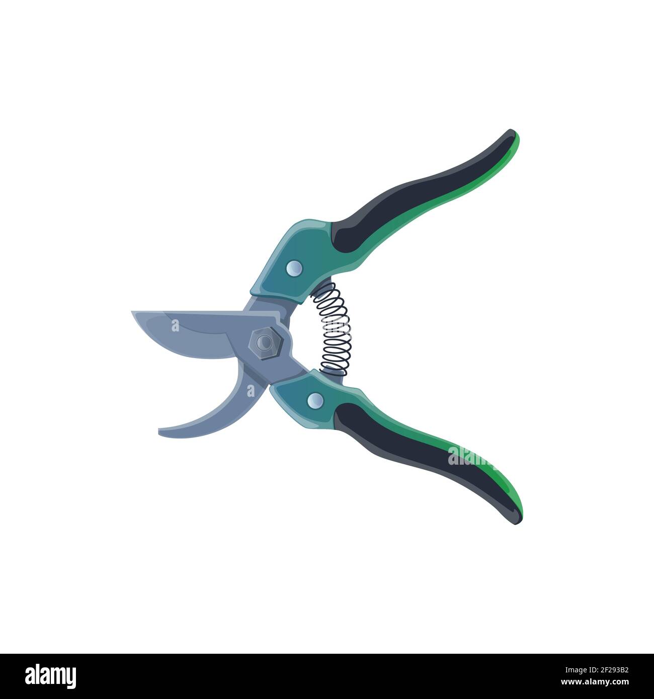 Garden shears, pruning scissors vector icon. Tool for gardening works, pruner instrument, hand equipment for gardeners isolated cartoon secateurs on w Stock Vector