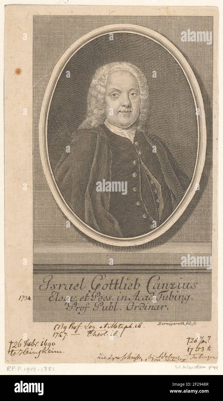 Portret van Israel Gottlieb Canz .. Stock Photo