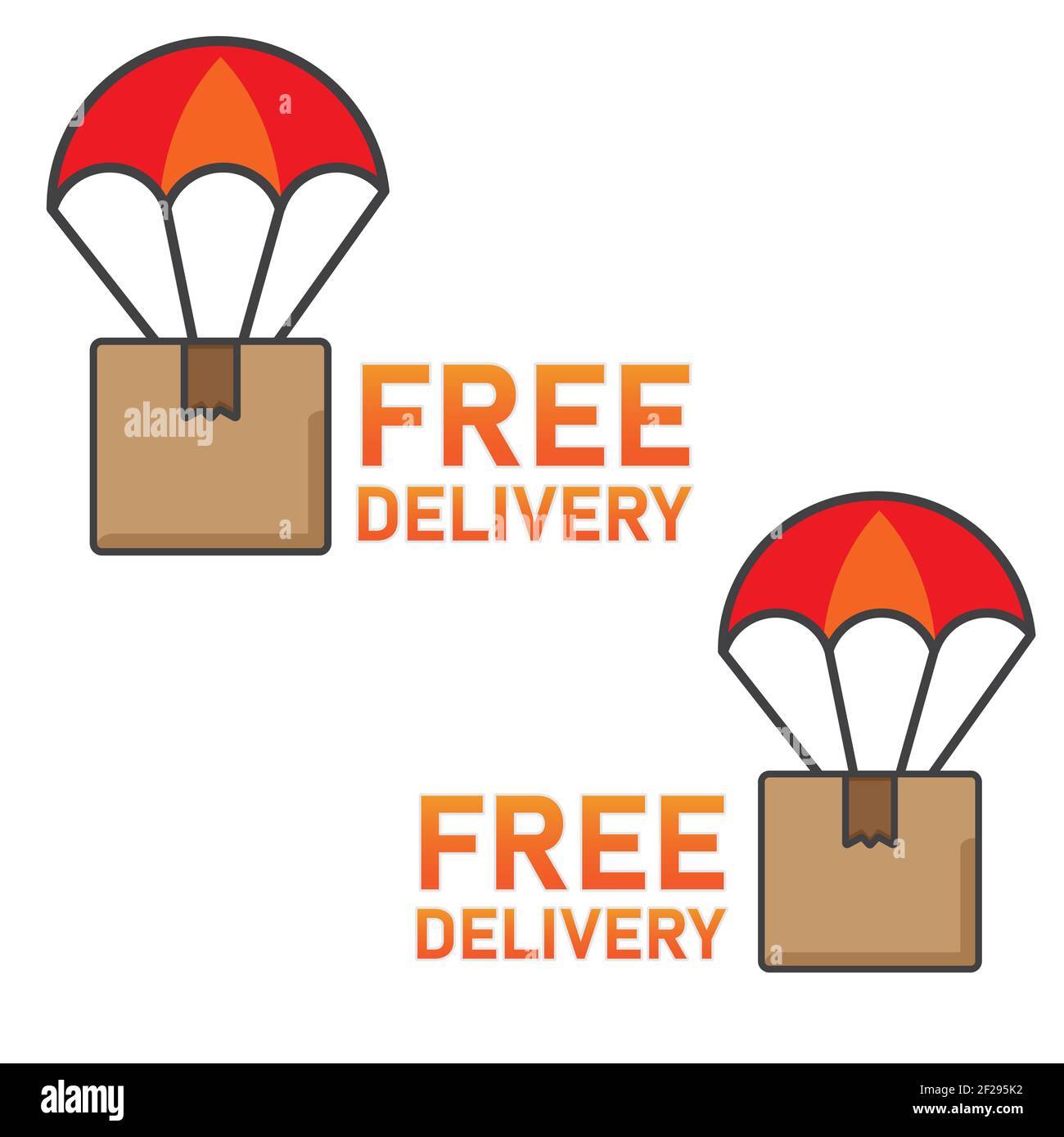 free delivery illustration. package delivery illustration. Flat vector icon concept Stock Photo