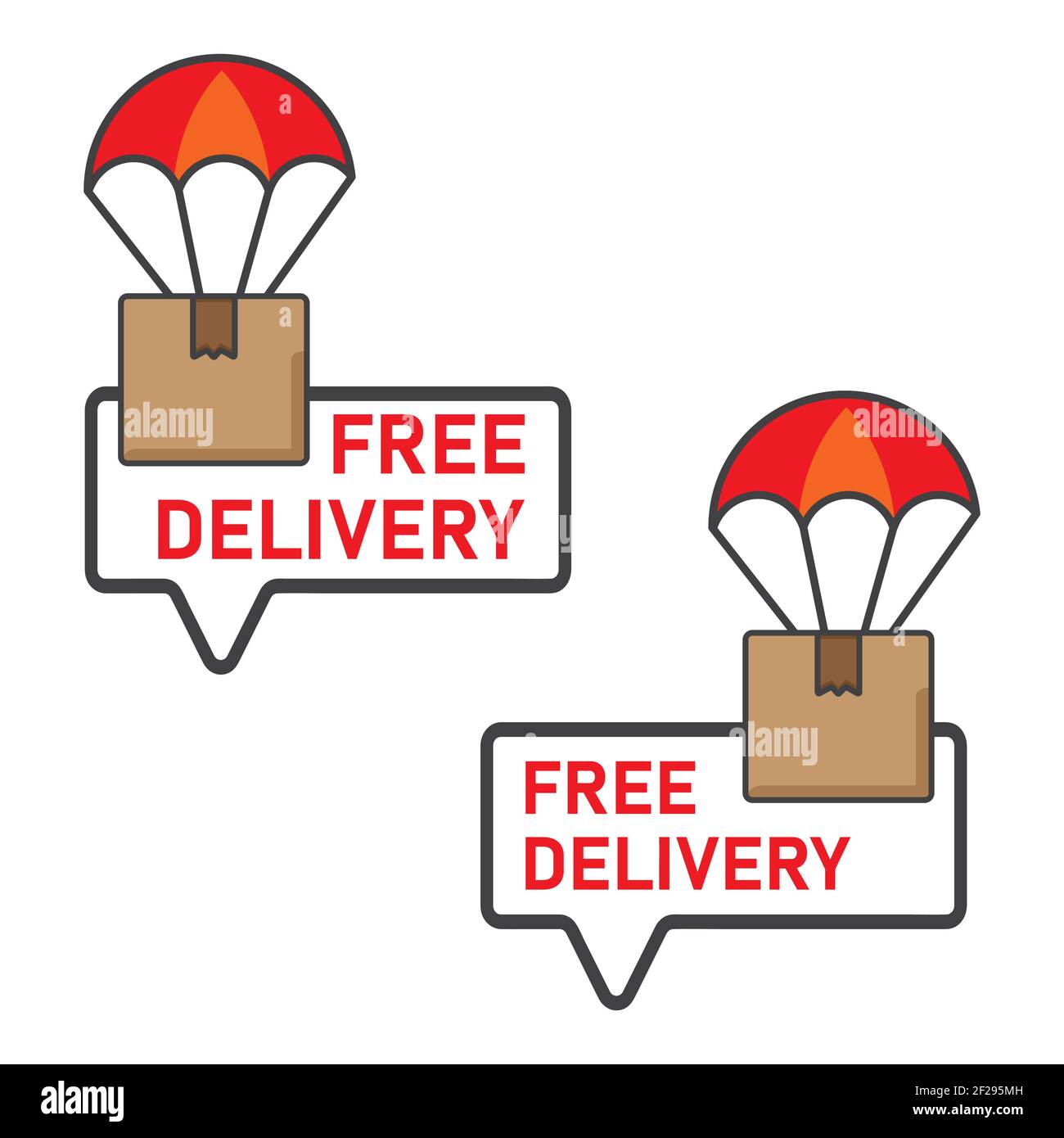 free delivery illustration. package delivery illustration. Flat vector icon concept Stock Photo