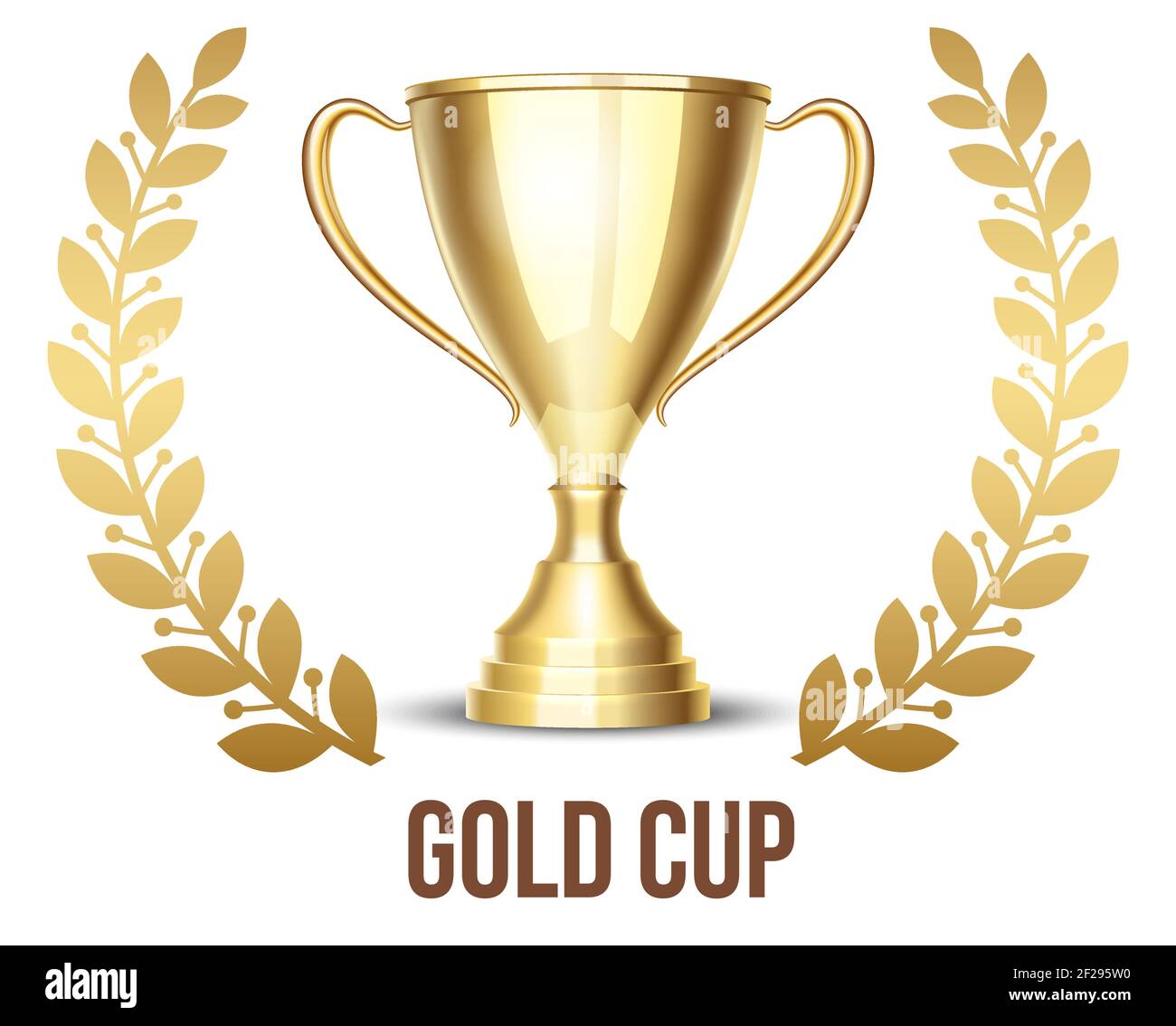 Golden trophy cup with laurel wreath Stock Vector Image & Art - Alamy