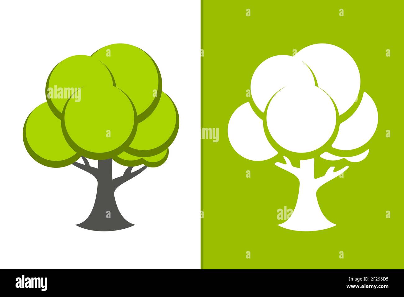 Vector green tree and white tree icon illustration Stock Vector Image ...