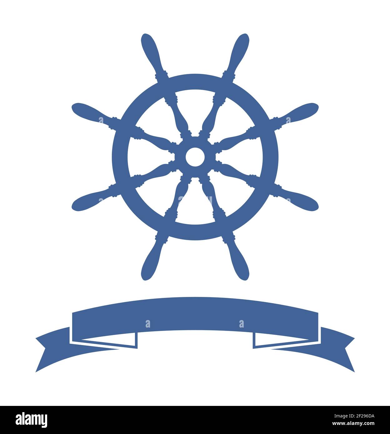 Ship wheel banner isolated on white background. vector illustration Stock Vector