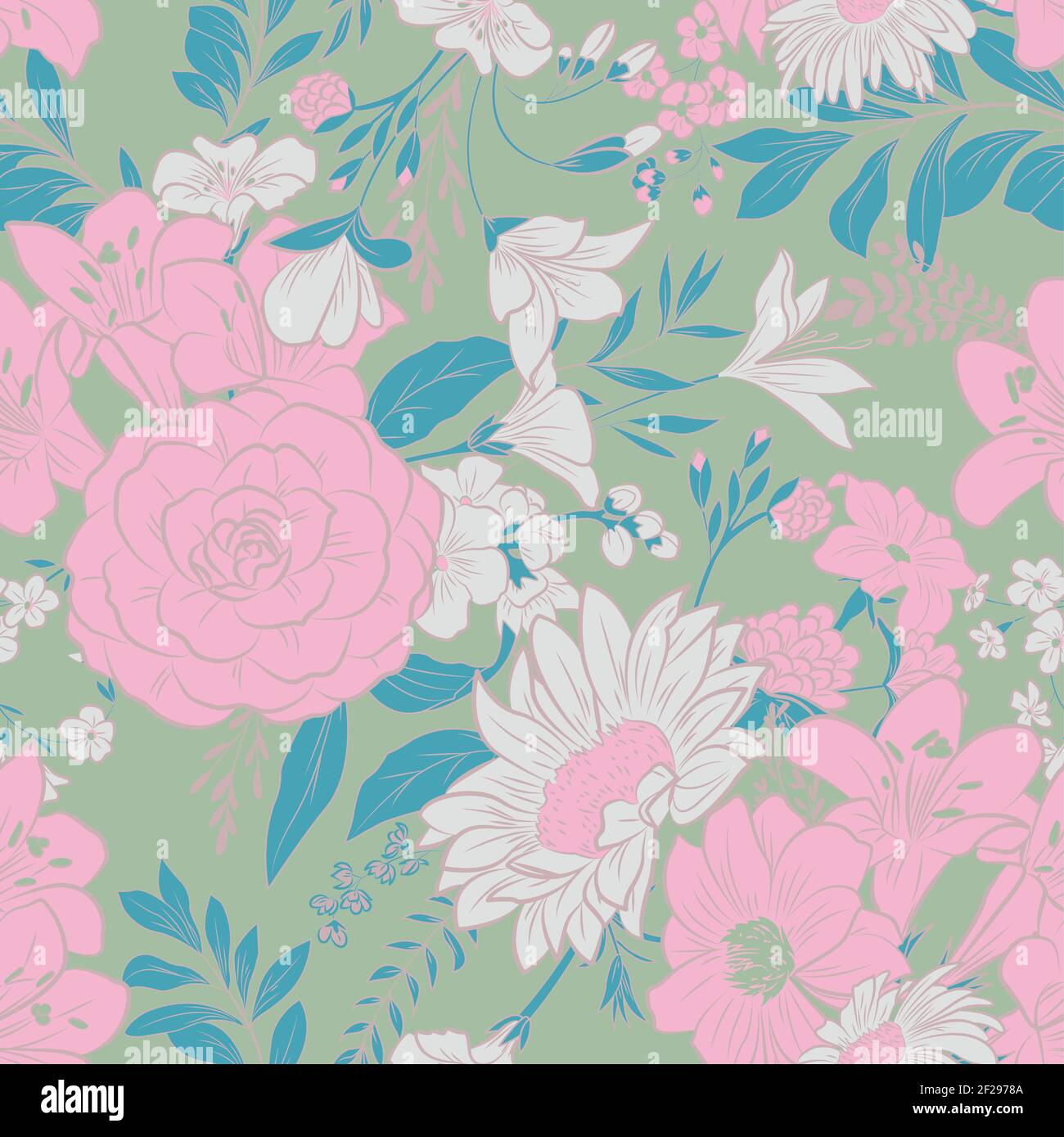 Seamless Floral Pattern in vector Stock Vector Image & Art - Alamy