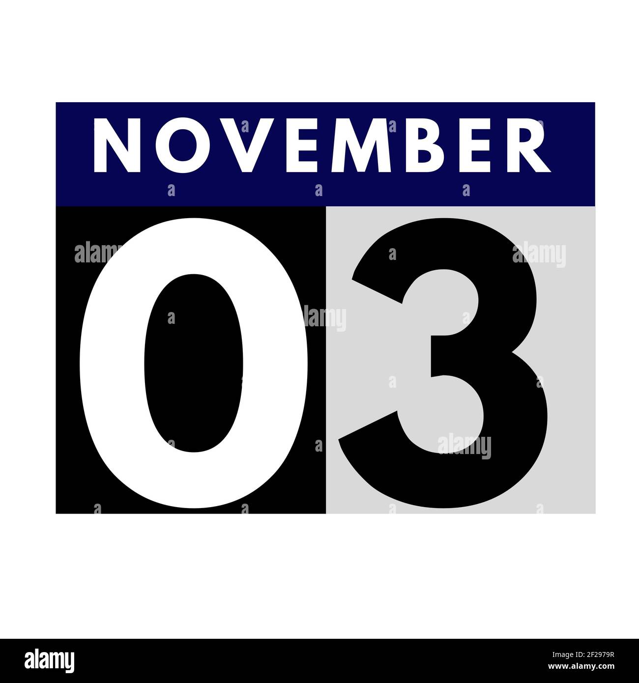 November 3 . flat daily calendar icon .date ,day, month .calendar for ...