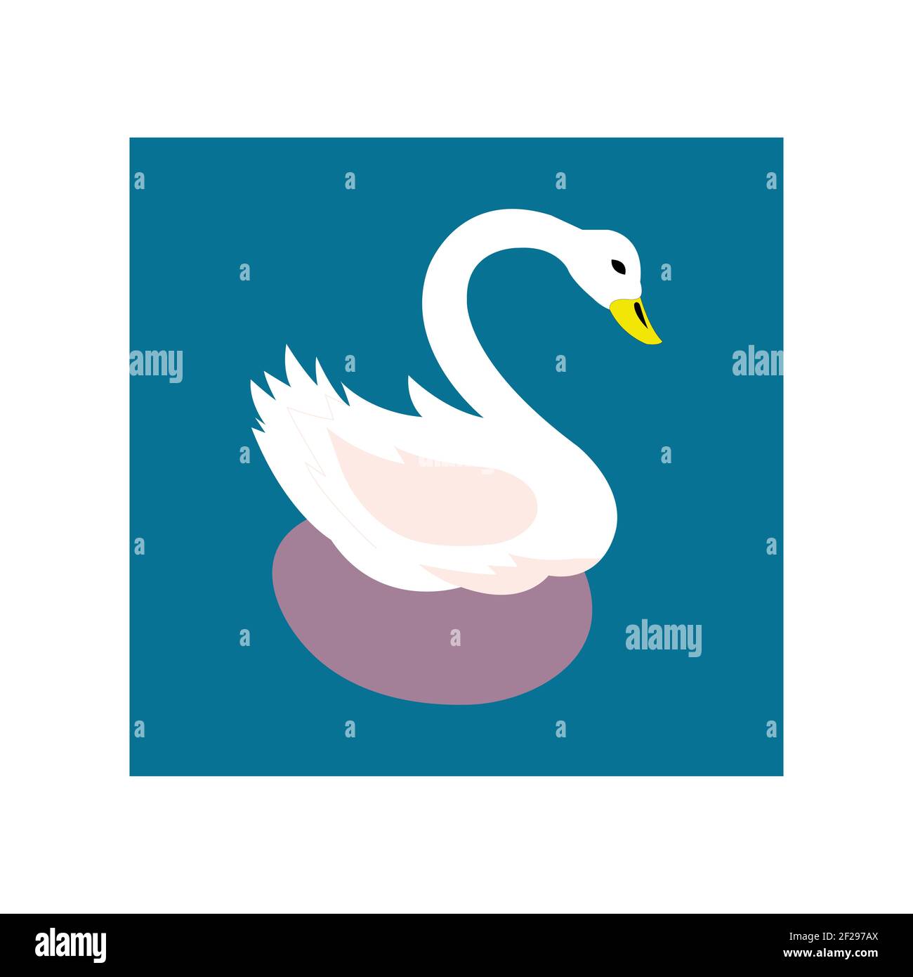 beautiful swan vector illustration on clean white Stock Vector