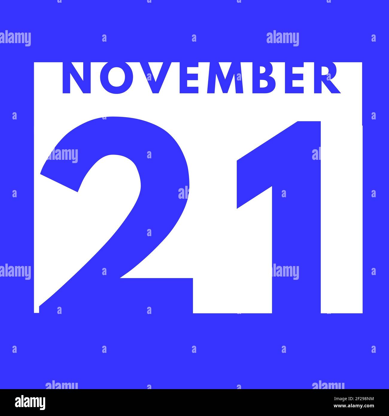 November 21 . flat modern daily calendar icon .date ,day, month ...