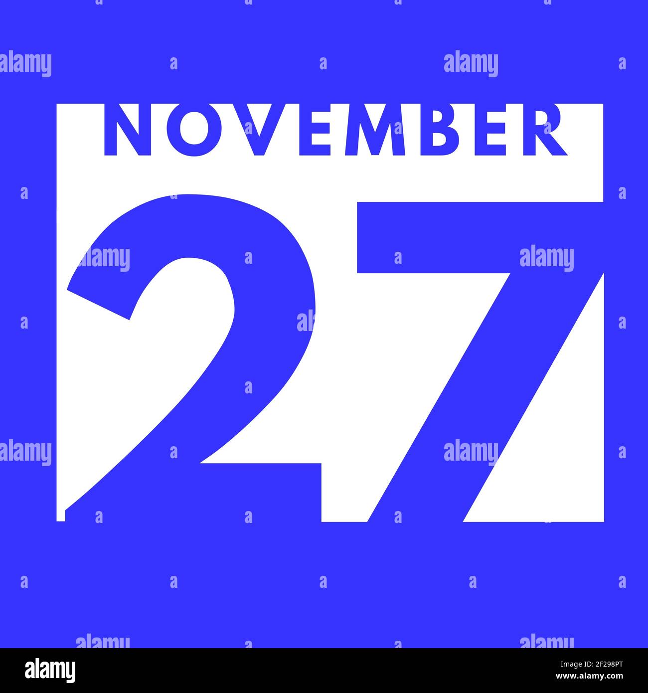 November 27 . flat modern daily calendar icon .date ,day, month ...