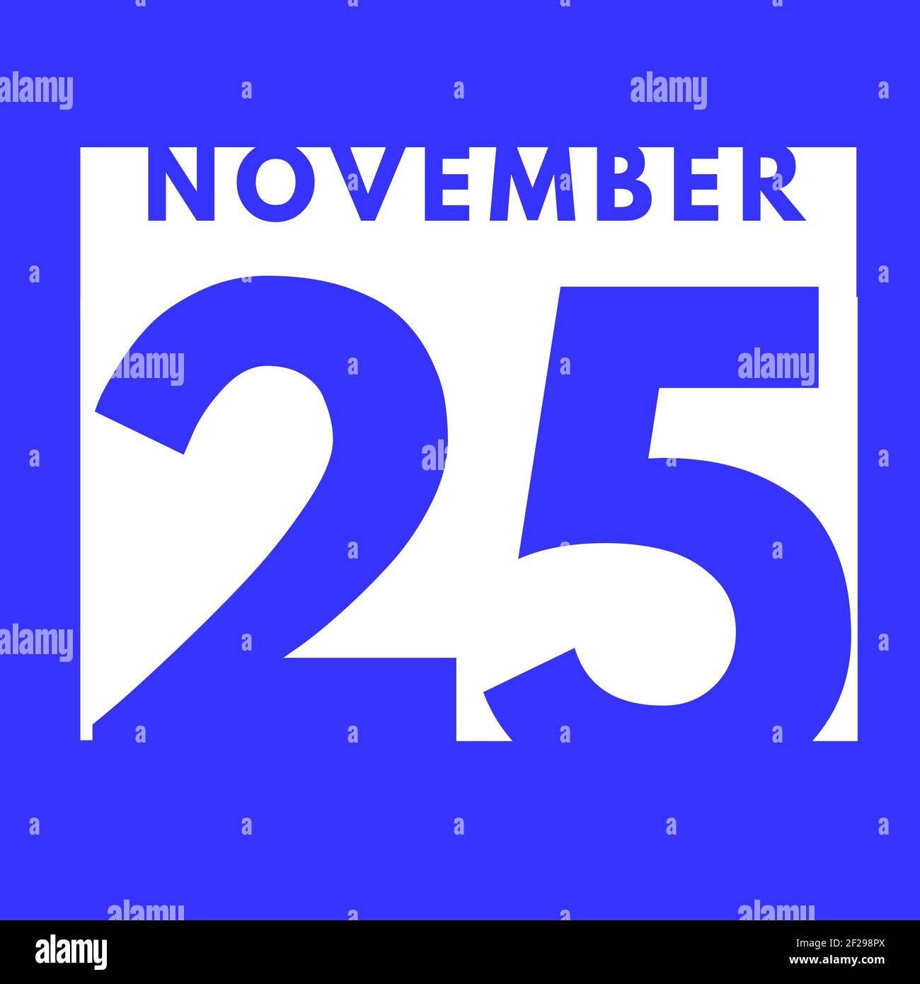 November 25 . flat modern daily calendar icon .date ,day, month ...