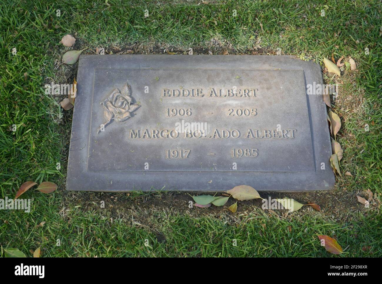 Los Angeles, California, USA 9th March 2021 A general view of atmosphere of actor Eddie Albert's grave and wife actress Margo Bolado Albert's Grave at Pierce Brothers Westwood Village Memorial Park on March 9, 2021 in Los Angeles, California, USA. Photo by Barry King/Alamy Stock Photo Stock Photo