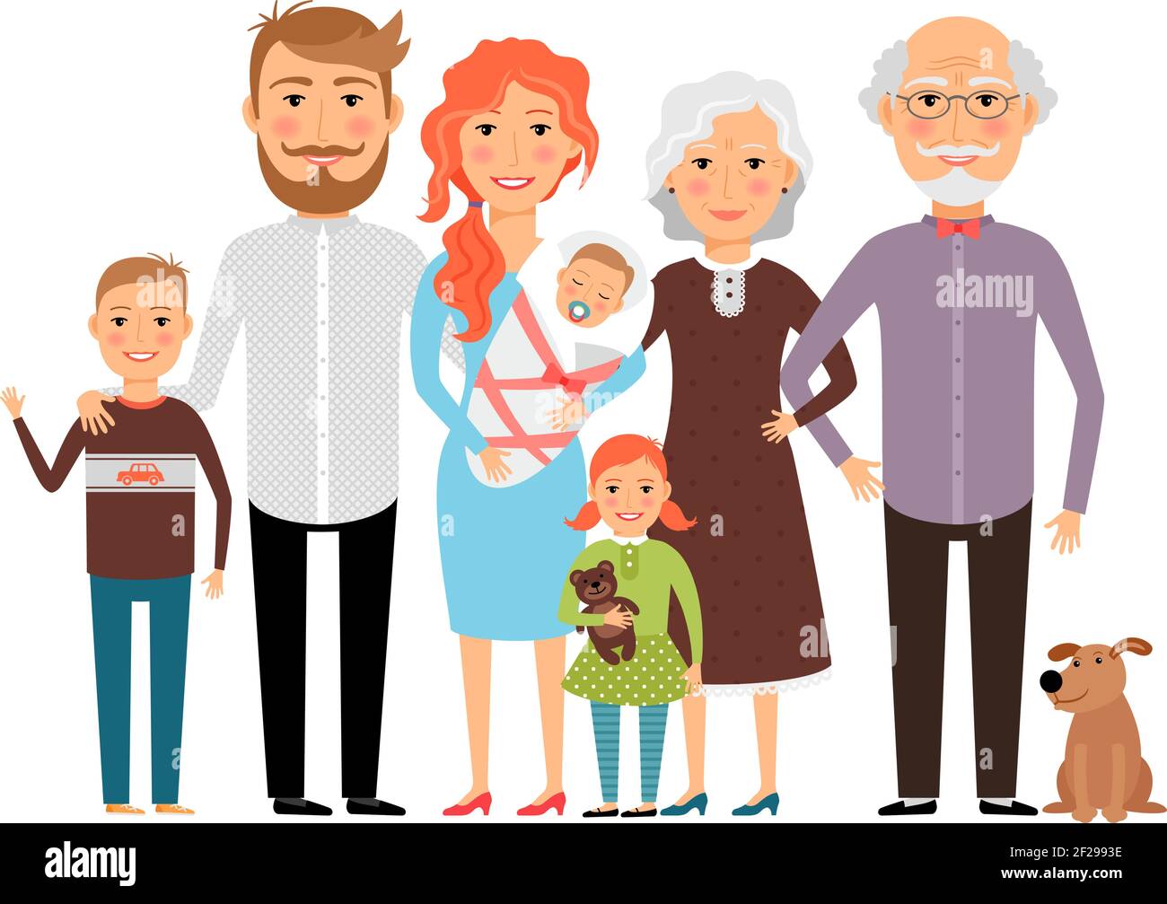 Рисунок семьи с бабушкой и дедушкой