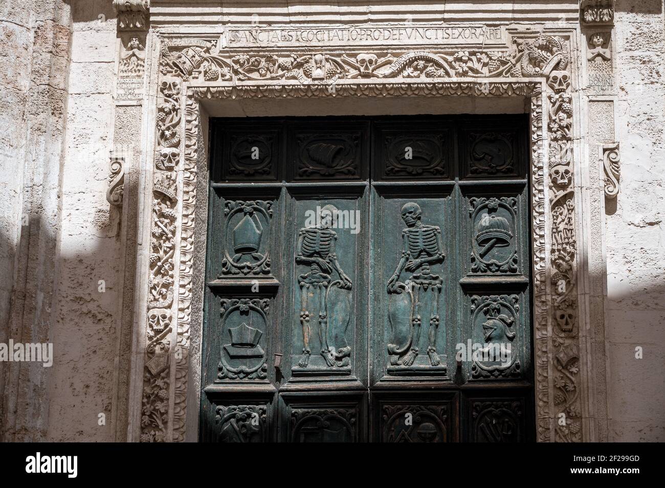 facade of the Duomo in the oldtown of Monopoli in Puglia Stock Photo