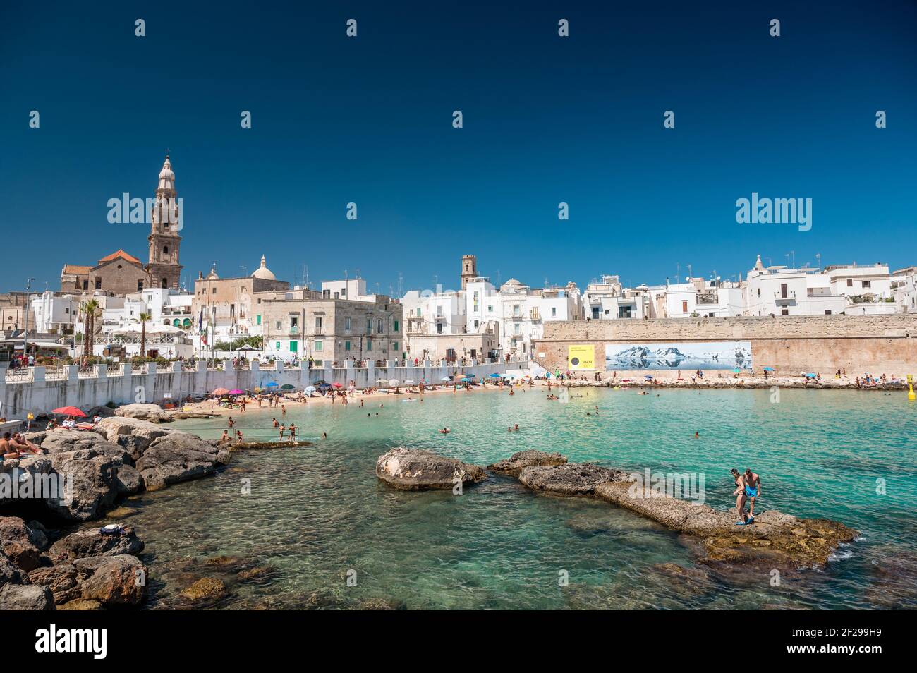 beach in the oldtown of Monopoli in Puglia Stock Photo