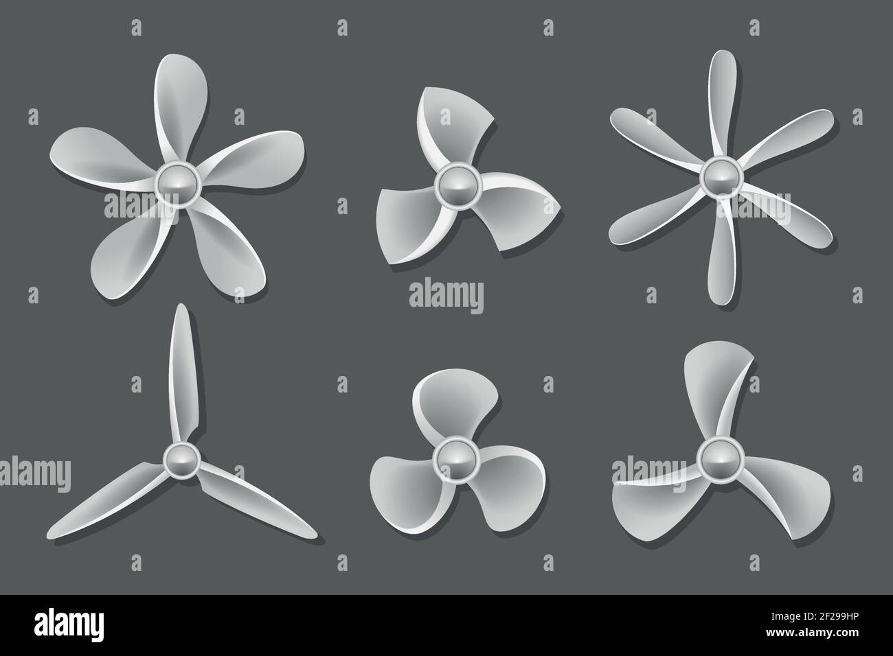 Propeller icons vector. Propeller air, ventilator propeller, fan and blade, equipment propeller blower illustration Stock Vector