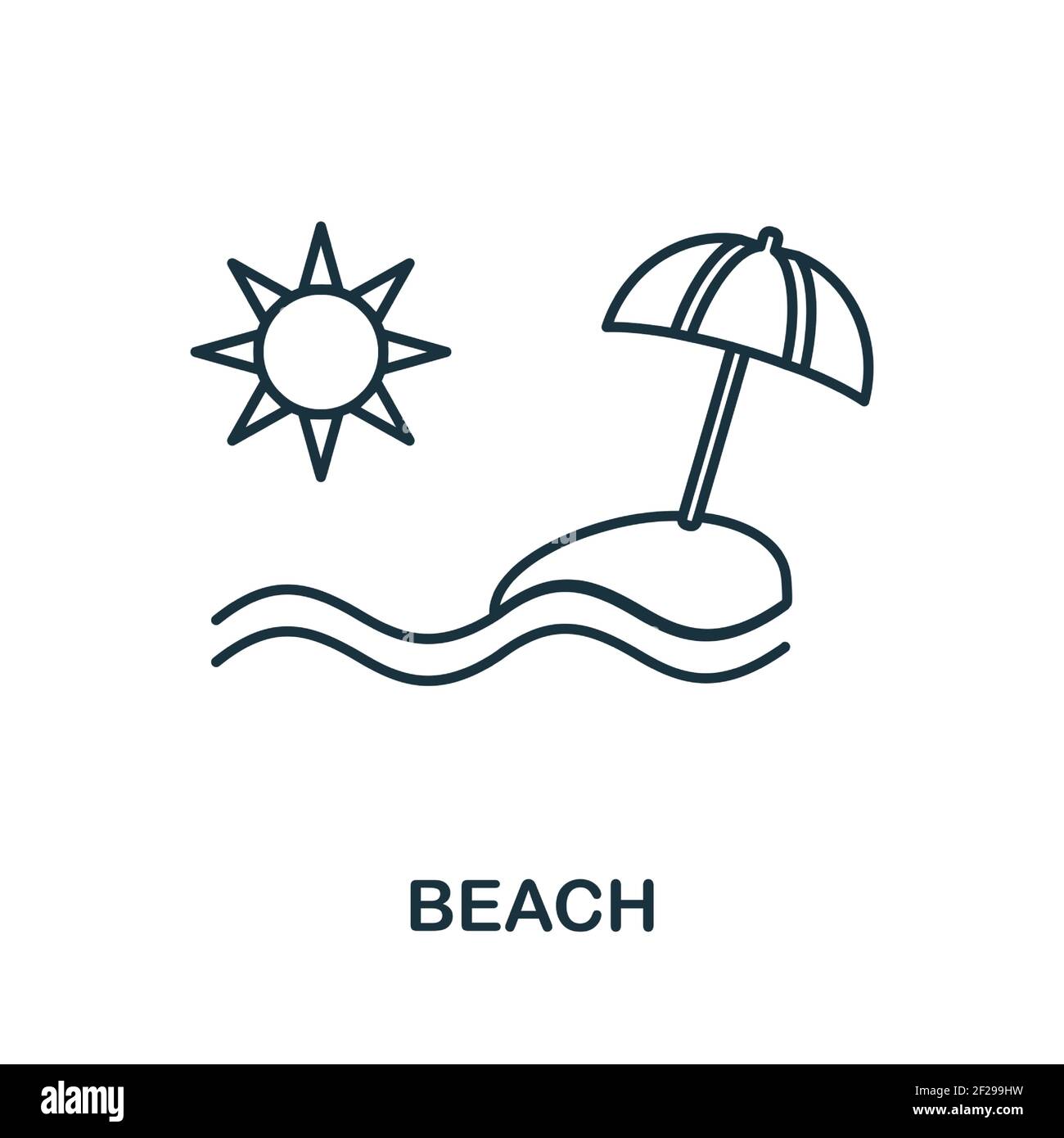 Beach icon. Simple illustration from vacation collection. Creative