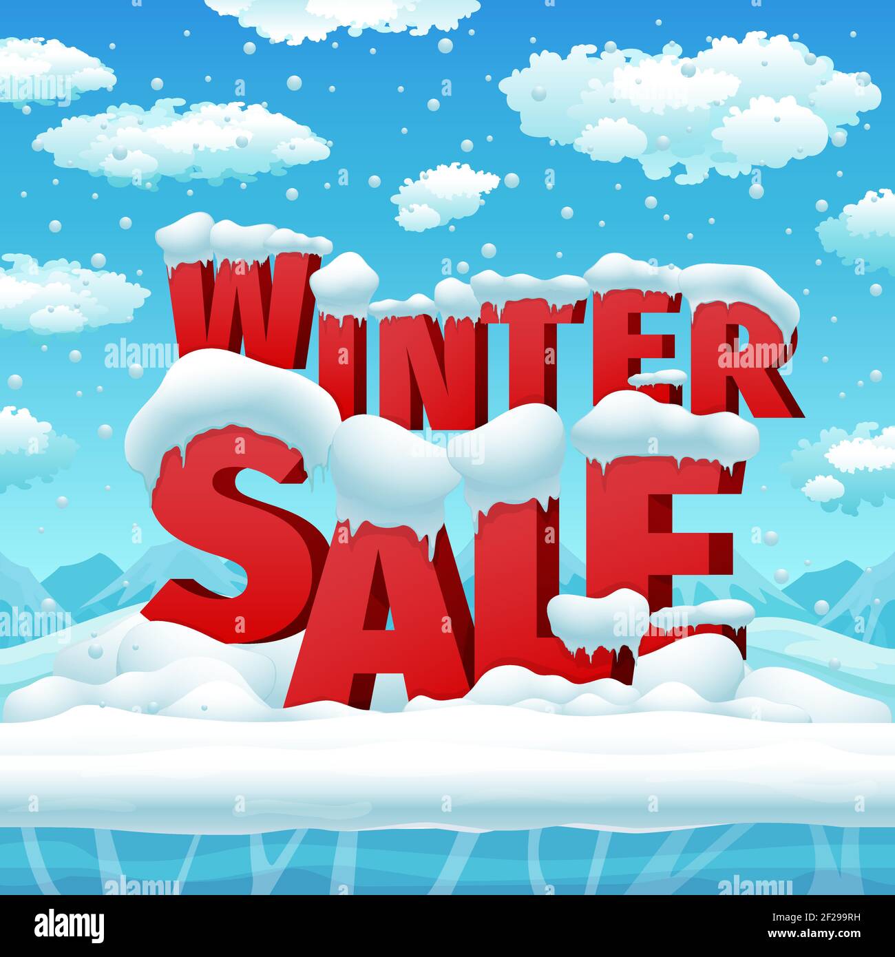 Winter sales vector poster. Discount poster, banner season, sale winter