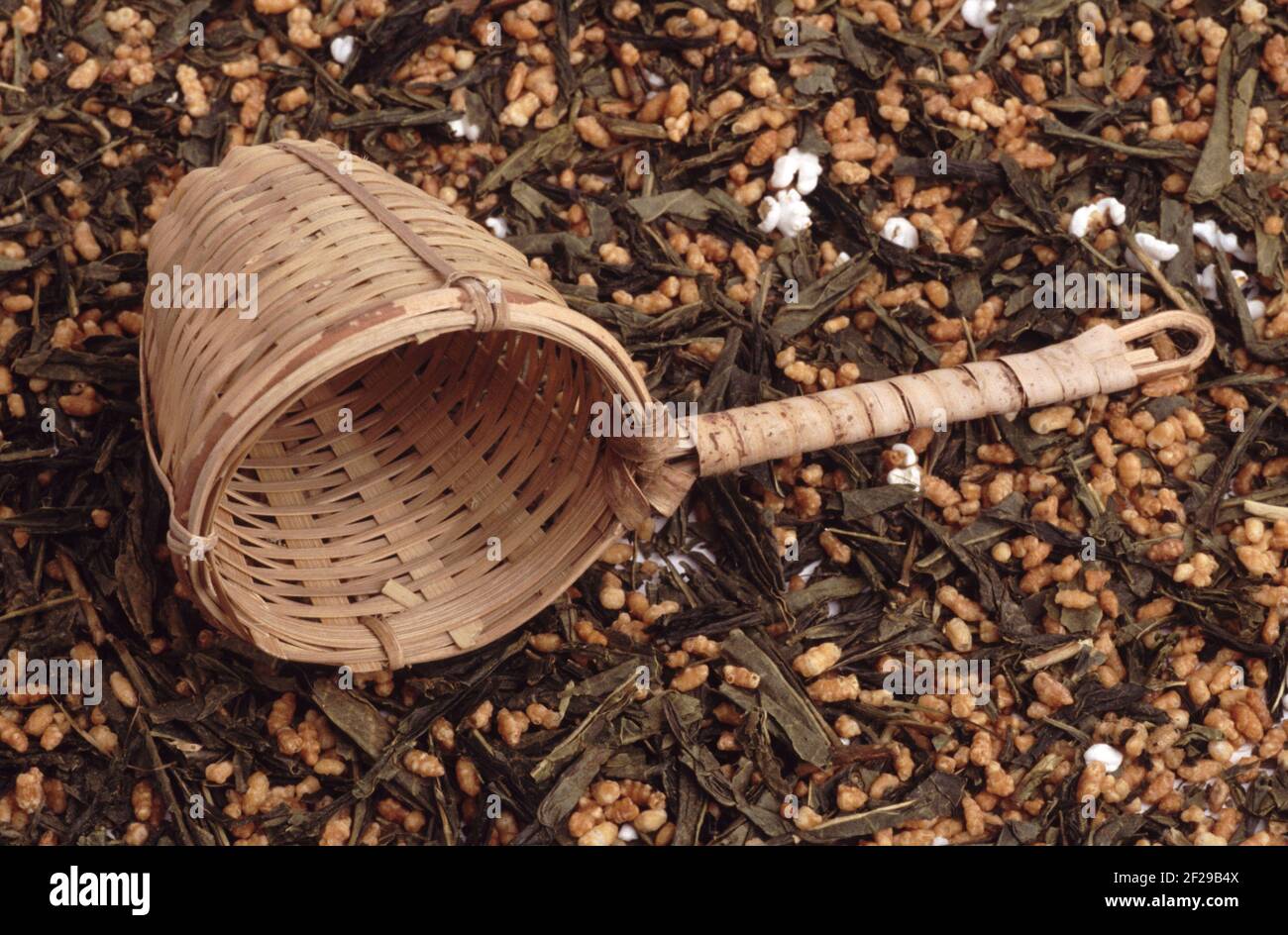 Bamboo tea strainer, herbal tea, mixed tea from different dried leaves