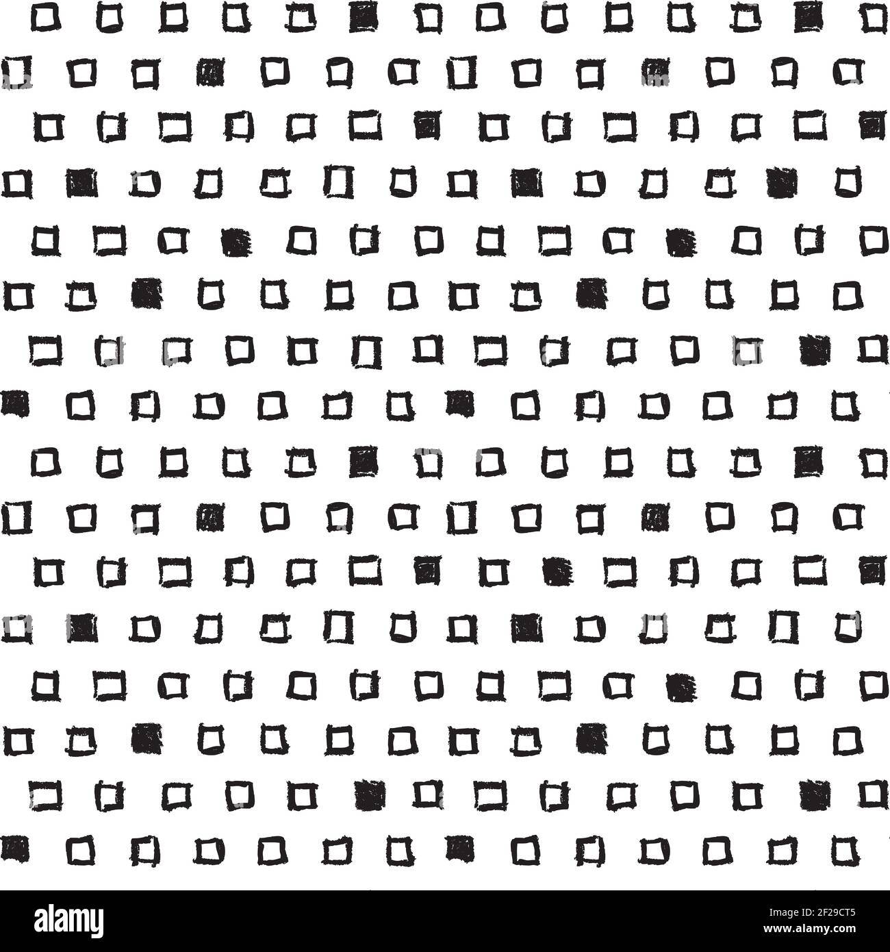 A seamless pattern made with hand drawn squares. Stock Vector