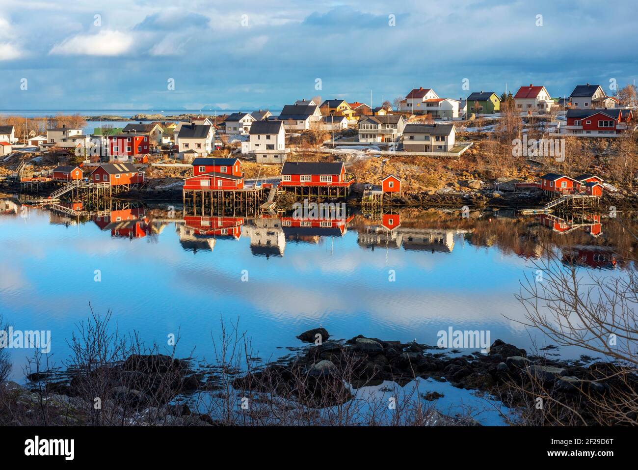 Reine fishing village, Moskenes, Moskenesøya Island, Lofoten Islands, Norway Stock Photo