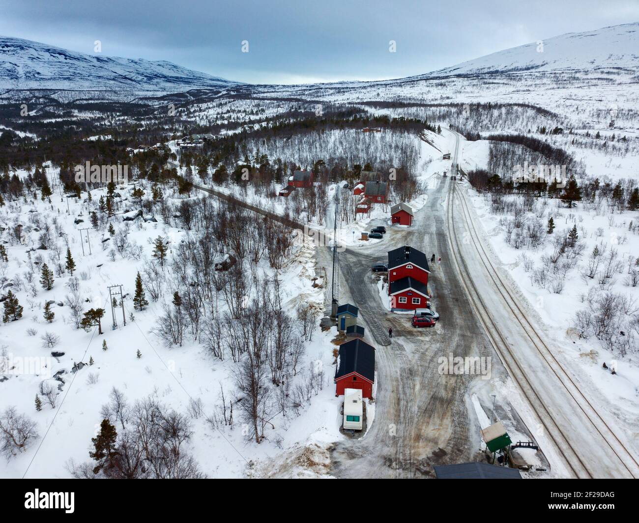 Lønsdal train station, Nordland, Norway. Arctic circle train from Bodo to  Trondheim. At 729 kilometres, the Nordland Railway is Norway's longest. T  Stock Photo - Alamy