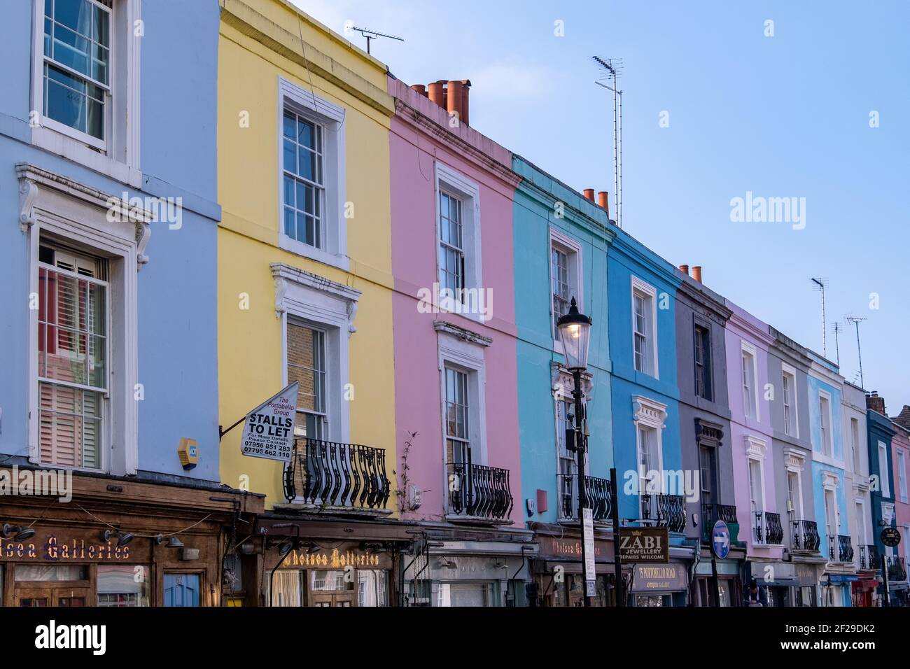 Colourful houses in London's Notting Hill area of West London Stock