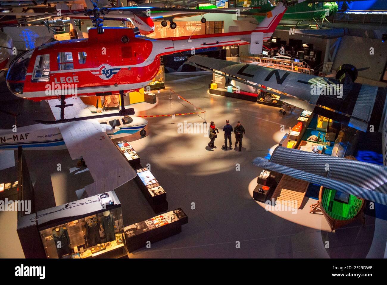 The Norwegian Aviation Museum in Bodø Nordland Norway.    This museum contains 10.000 km2 with both civil and military history. Experience 46 iconic a Stock Photo