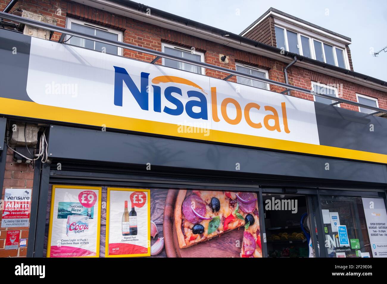London-Nisa Local store, a British chain of convenience high street shops Stock Photo