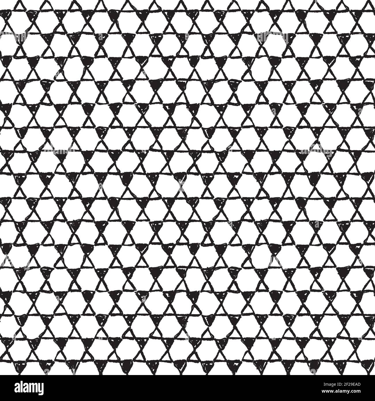 A seamless pattern made with hand drawn triangles. Stock Vector