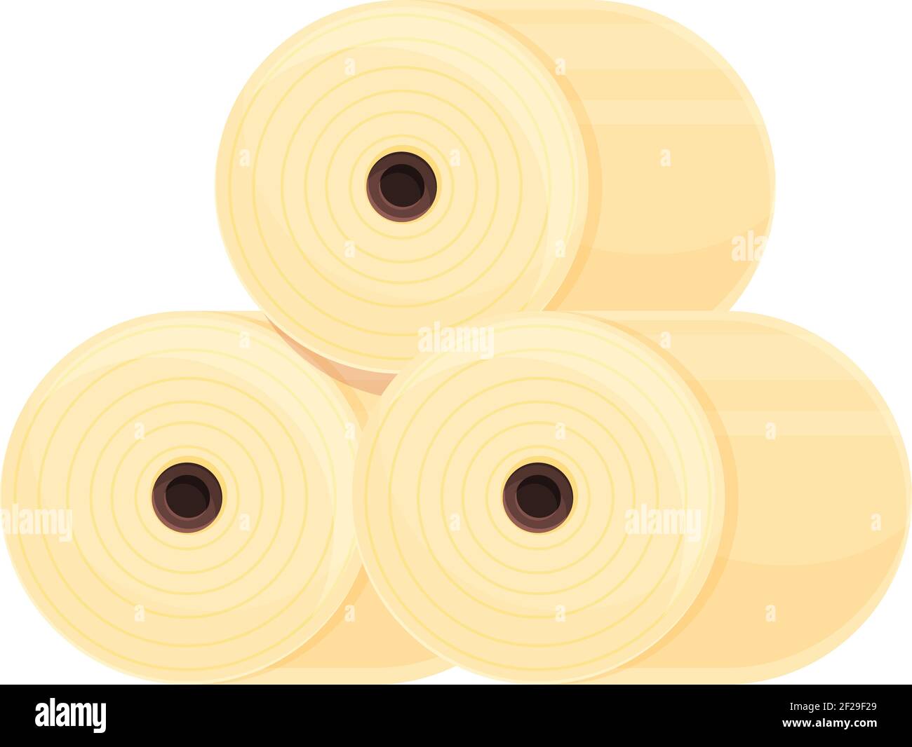 Roll stack paper production icon. Cartoon of roll stack paper ...