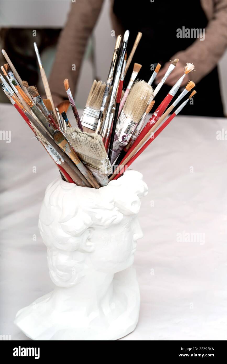 Artist's working studio. Stock Photo