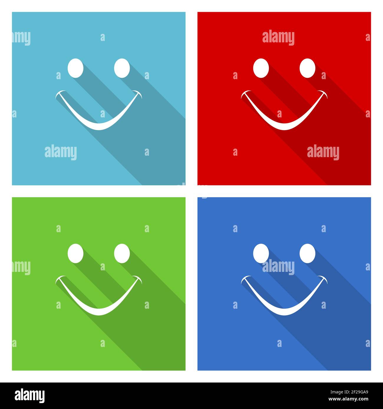 Smile icon set, flat design vector illustration in eps 10 for webdesign ...