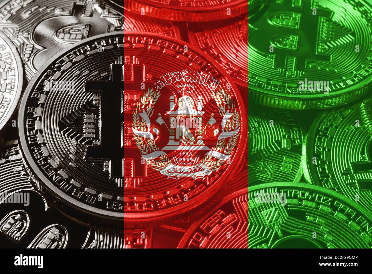 Afghanistan bitcoin flag, national flag cryptocurrency concept background Stock Photo - Alamy