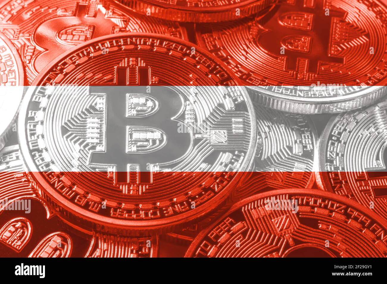 Austria bitcoin flag, national flag cryptocurrency concept black background  Stock Photo - Alamy