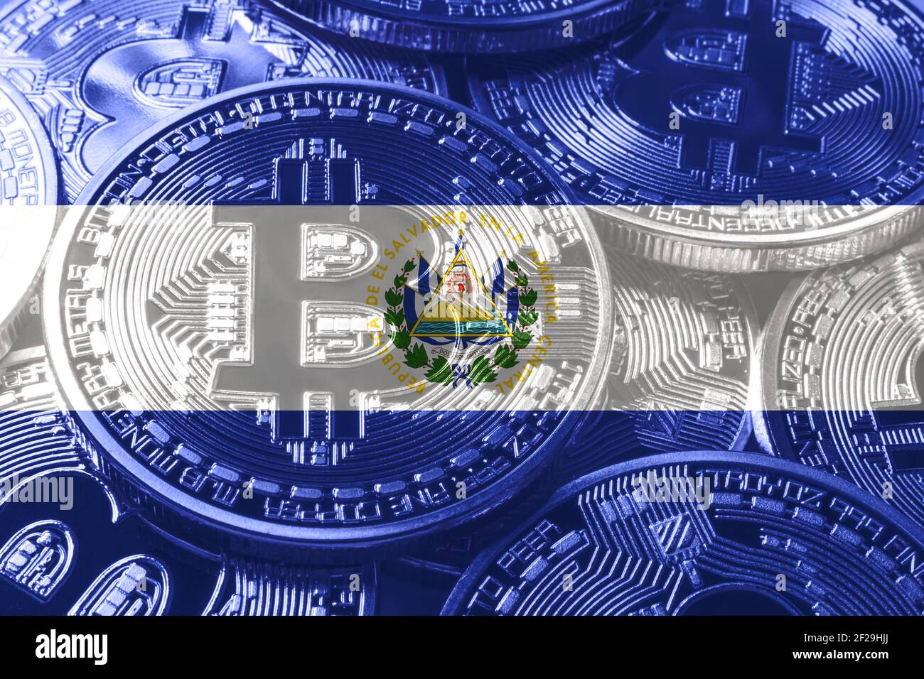 El Salvador Bitcoin Flag National Flag Cryptocurrency Concept Black Background Stock Photo Alamy