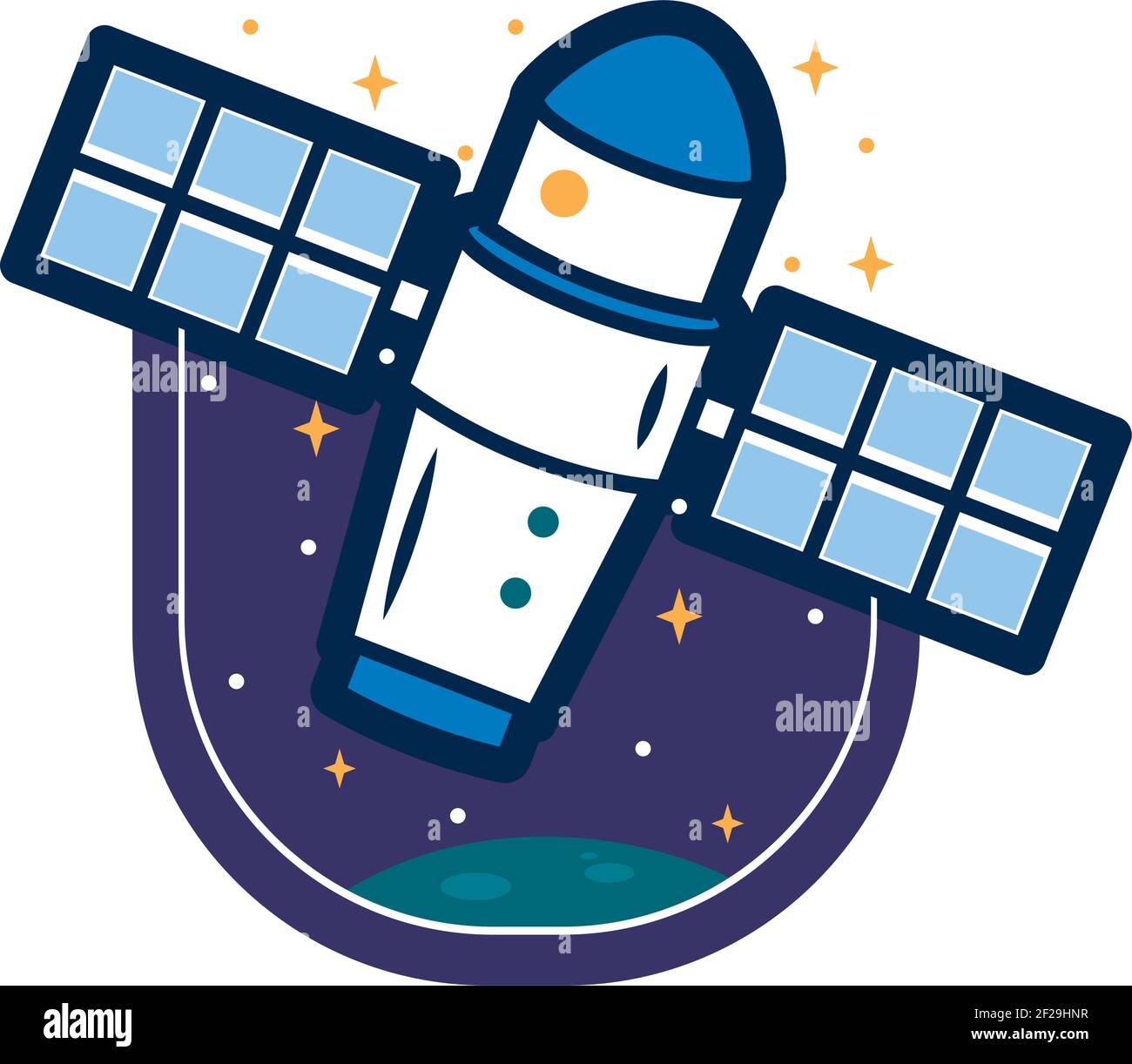 space badge with satellite antenna Stock Vector Image & Art - Alamy
