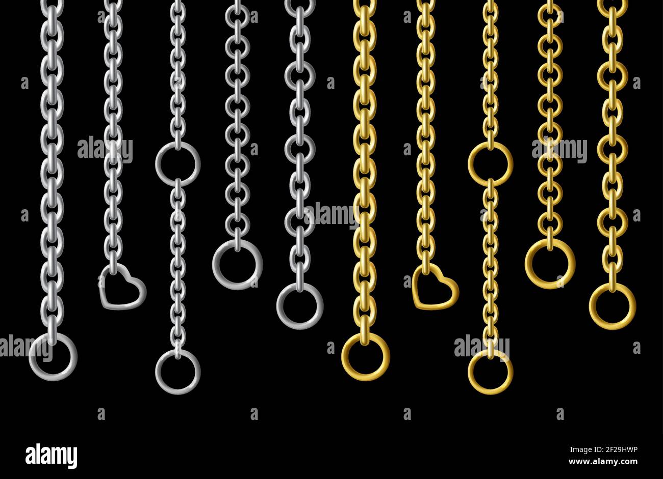 Different chain sizes Stock Vector Images Alamy