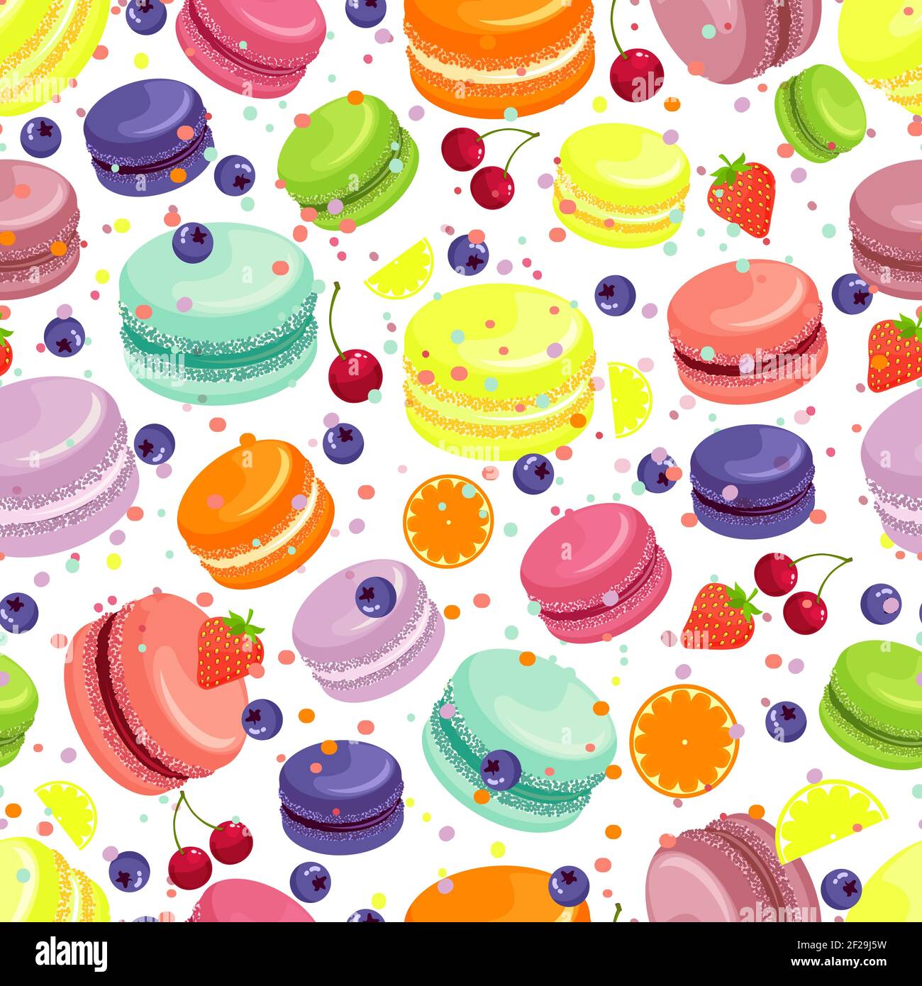 Macaroons seamless pattern. Food and dessert, sweet and tasty, vector ...